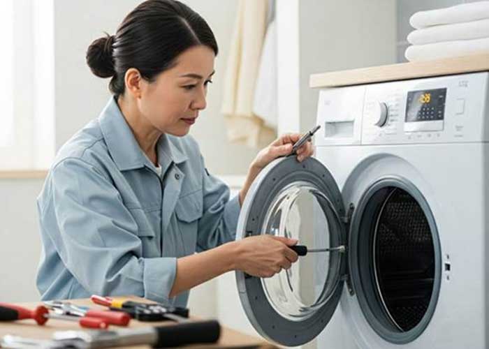 دلیل روشن شدن و نچرخیدن لباسشویی